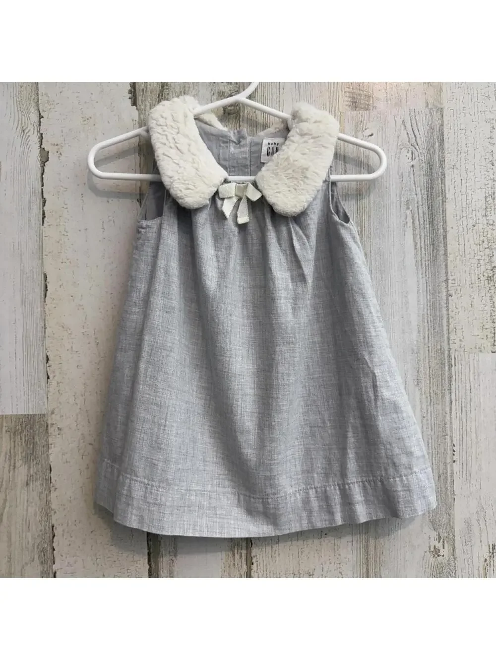BabyGap Girls 6-12 Months Dress with Faux Fur Collar